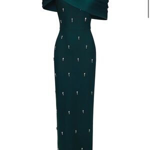 One Shoulder Diamond Sleeveless Bow Bandage Maxi Dress